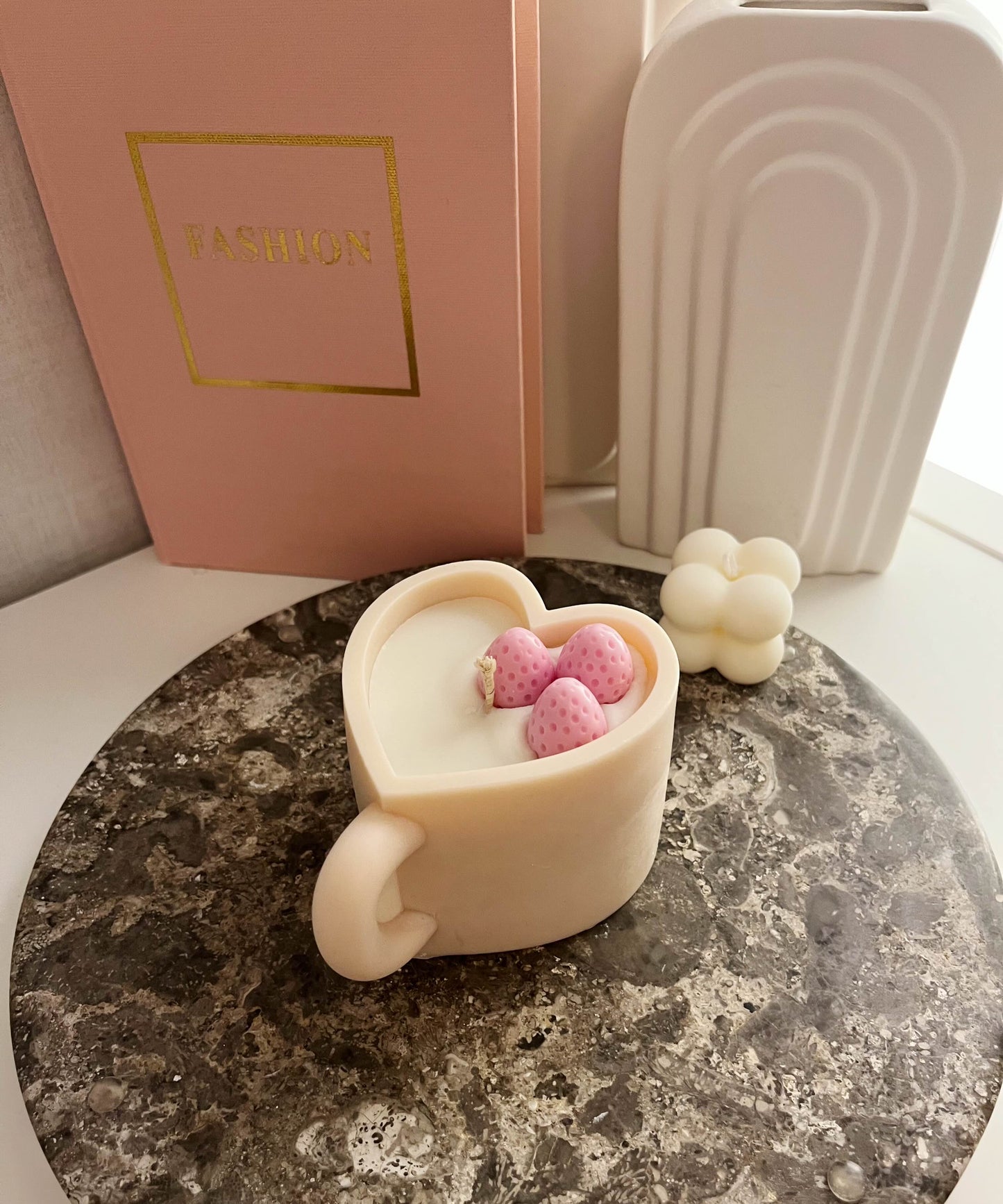 Strawberry Coffee Cup Candle