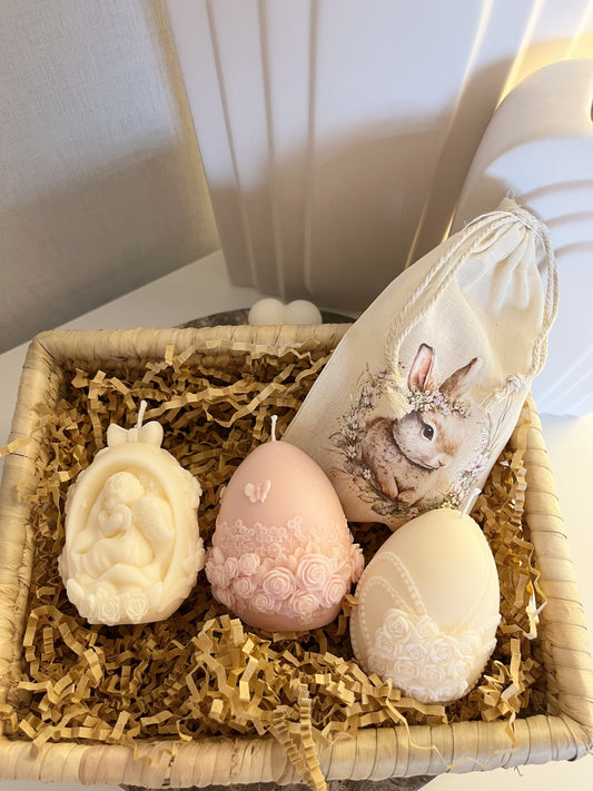 Easter Egg Candle Set: 3 Easter Eggs & Gift Bag
