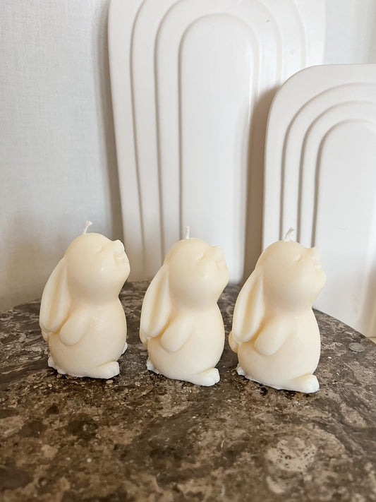 Adorable Bunny Candle Set – 3 Soy Wax Bunnies (+ Free Gift Bag)