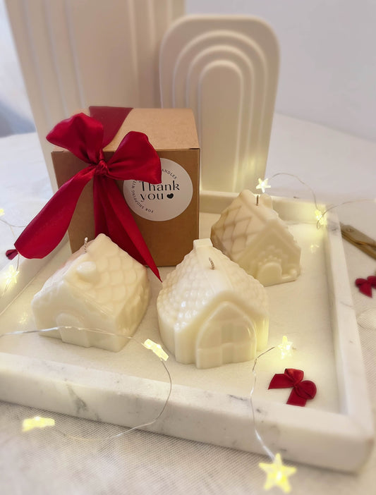 Gingerbread House Candles - 3 Pack