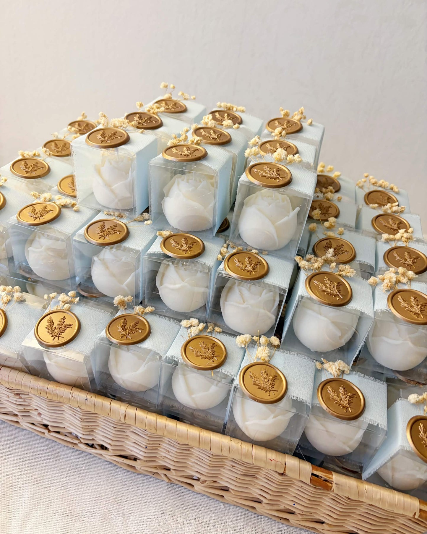 Rose Candle Wedding Favour | Personalised Soy Wax Event Favor | Handcrafted in Sweden